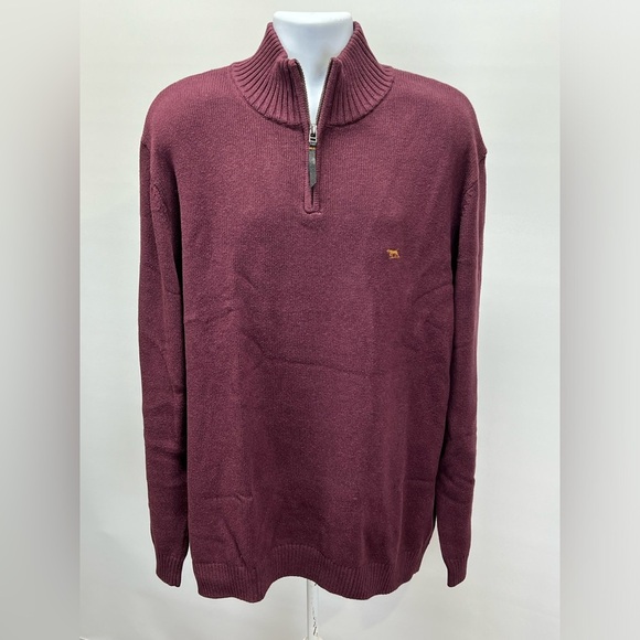 RODD & GUNN Men’s Deep cranberry 1/4 zip pullover sweater size 3XL. - Picture 9 of 14